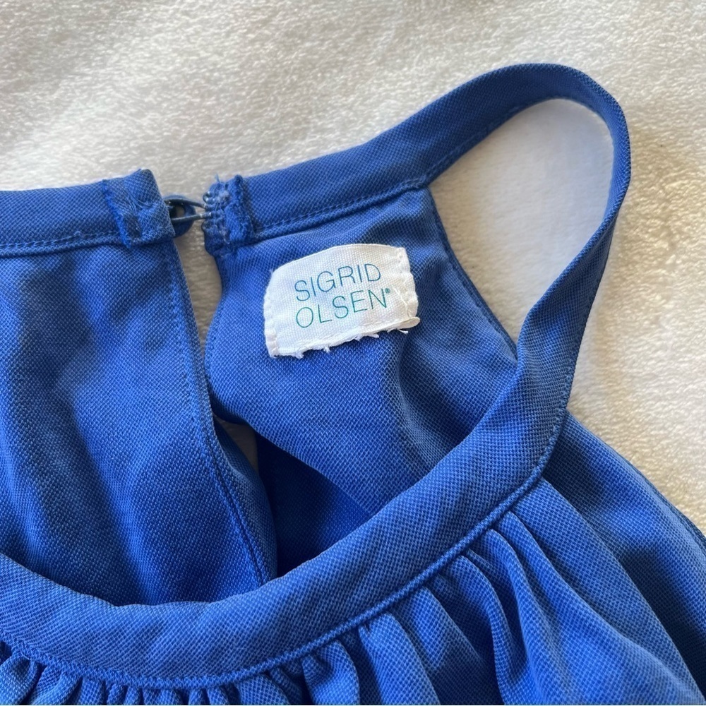 SIGRID OLSEN Blue Halter Mini Dress - Picture 2 of 5